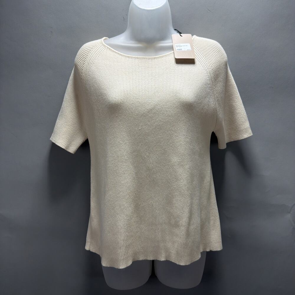 Sunday Edition Round Neck Back Tie Knit Top Pullover NWT